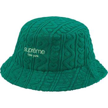 Green Supreme Terry Pattern Crusher Hats | Supreme 489OR